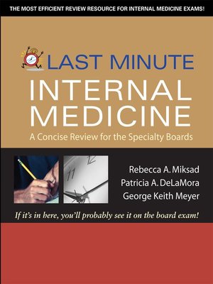 cover image of Last Minute Internal Medicine
